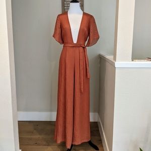 NWT - Autum striped color long jumpsuit